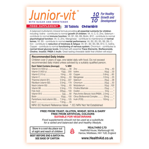 Junior-vit® - Chewable (Tutti-fruity Flavour) Tablets