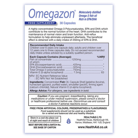 Omegazon (Omega 3 Fish Oil) Capsules - HealthAid