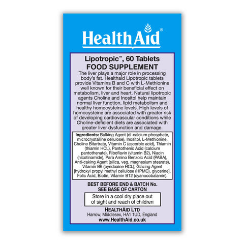 Lipotropics with Vitamins B & C Tablets - HealthAid