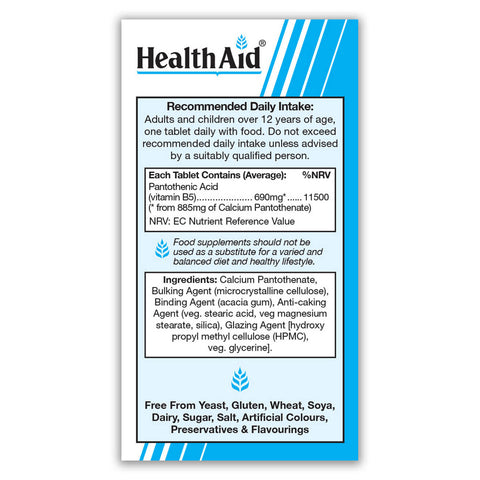 Vitamin B5 690mg (Calcium Pantothenate) Tablets
