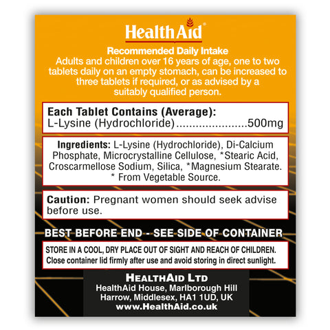 L-Lysine HCI 500mg Tablets
