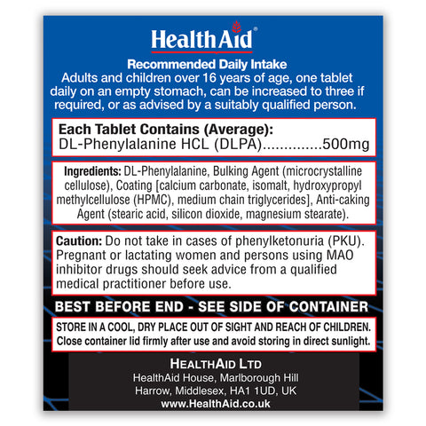 DL-Phenylalanine (DLPA) 500mg Tablets