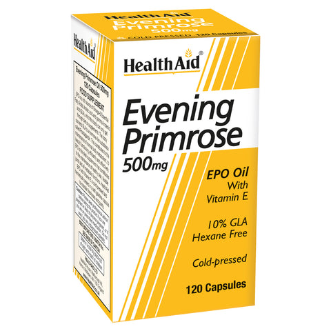 Evening Primrose Oil 500mg + Vitamin E Capsules