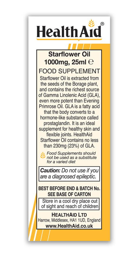 Starflower Oil (23% GLA) Oil - HealthAid