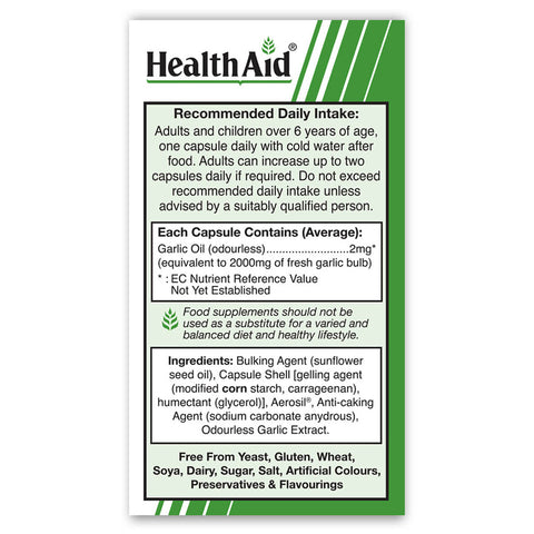 Garlic Oil 2mg Odourless Vegicaps