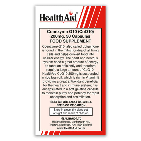 CoQ10 200mg (Coenzyme Q10) Capsules - HealthAid