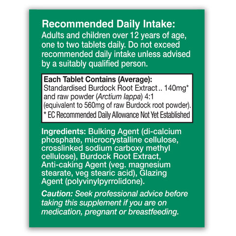 Burdock 560mg - Standardised Tablets