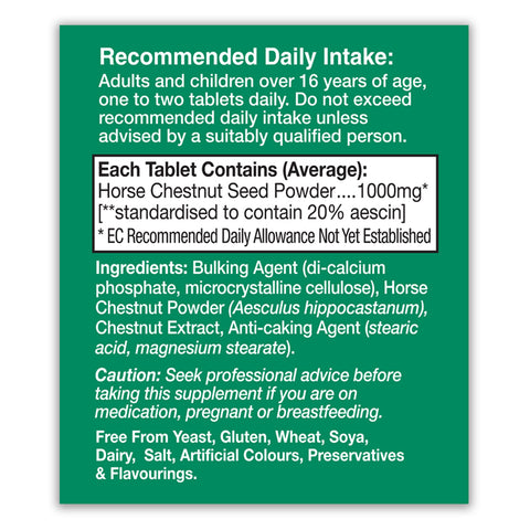 Horse Chestnut 1000mg Tablets