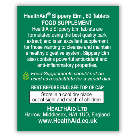Slippery Elm 560mg Equivalent Tablets