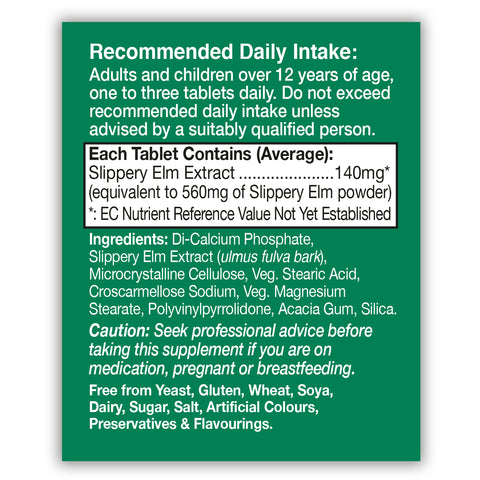 Slippery Elm 560mg Equivalent Tablets