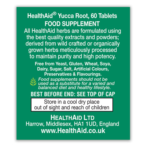 Yucca Root 560mg equivalent  Tablets