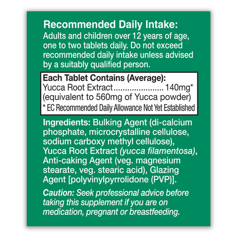 Yucca Root 560mg equivalent Tablets