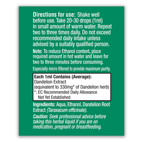 Dandelion (Taraxacum officinale) Liquid