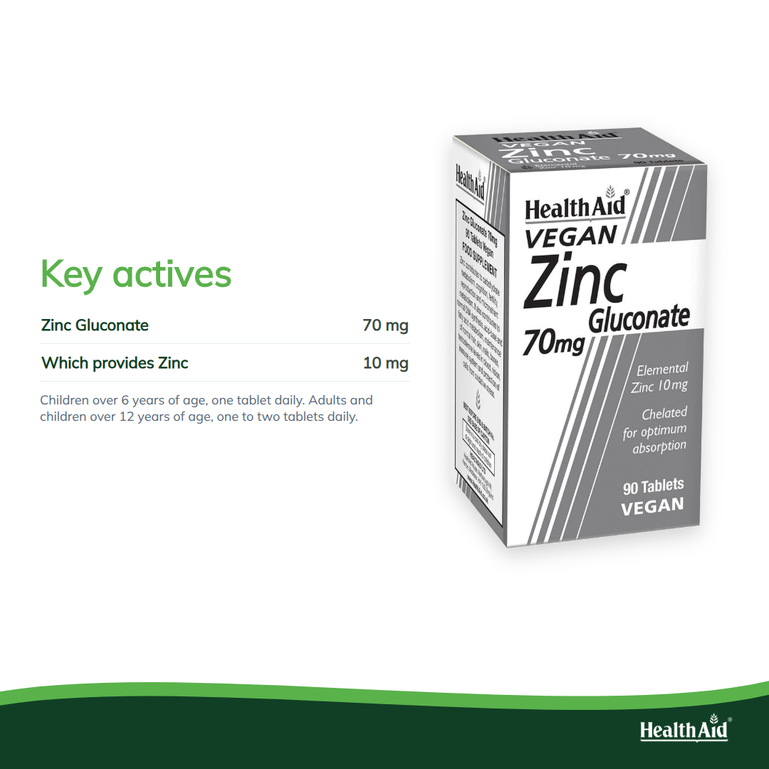 Zinc Gluconate 70mg Tablets