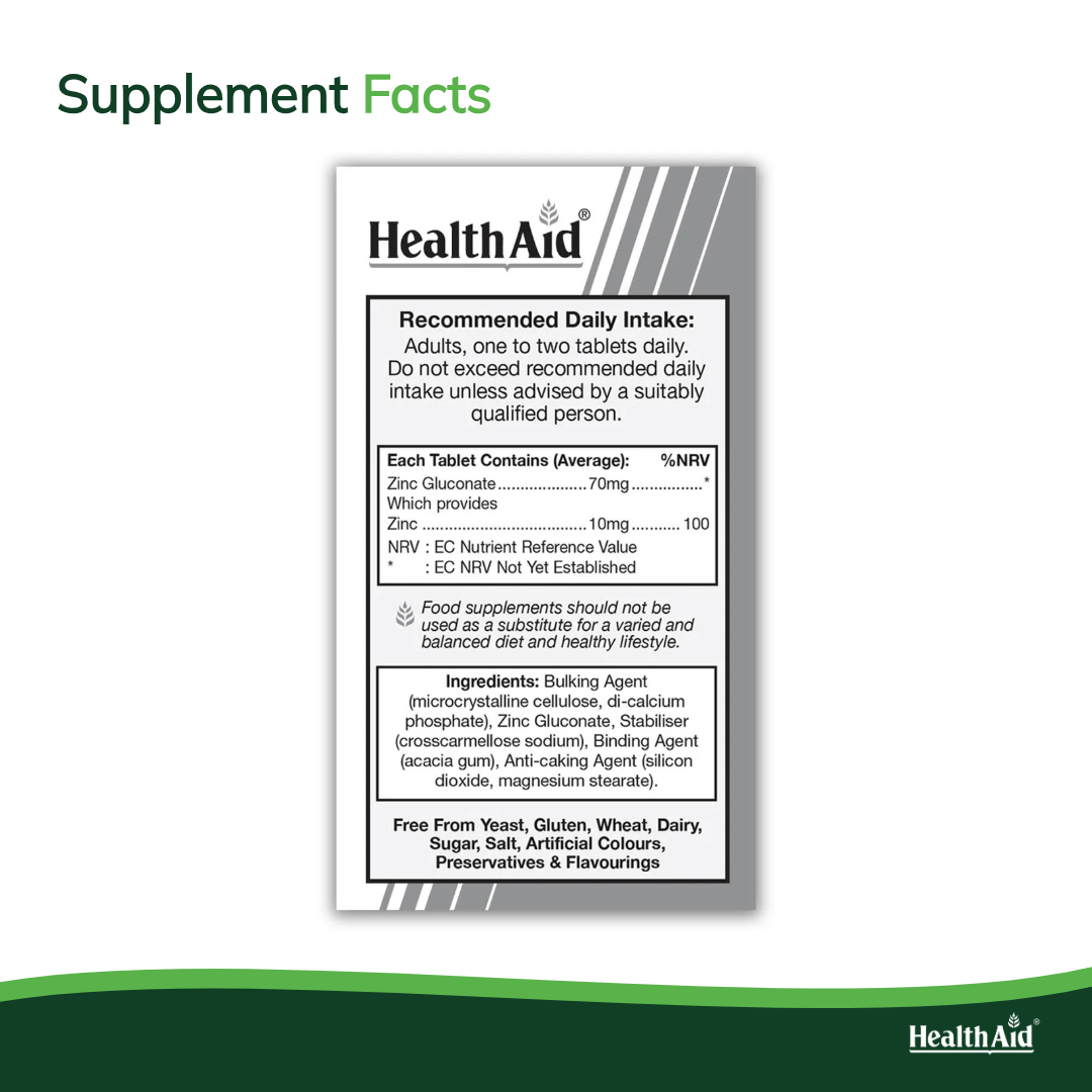 Zinc Gluconate 70mg Tablets