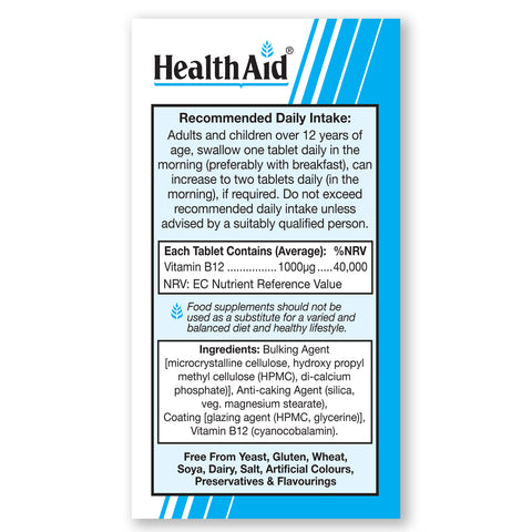 Vitamin B12 (Cyanocobalamin) 1000µg Tablets