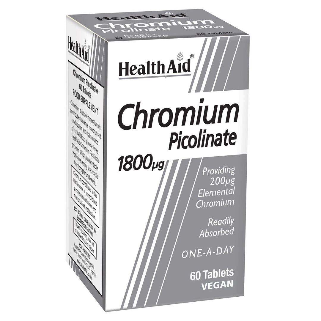 Chromium Picolinate 200ug Tablets – HealthAid®
