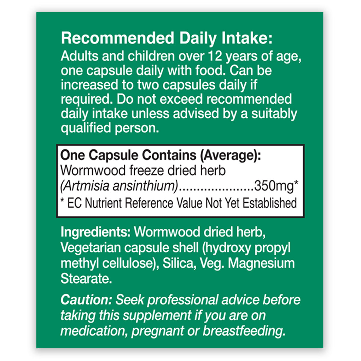 Wormwood 350mg Vegicaps