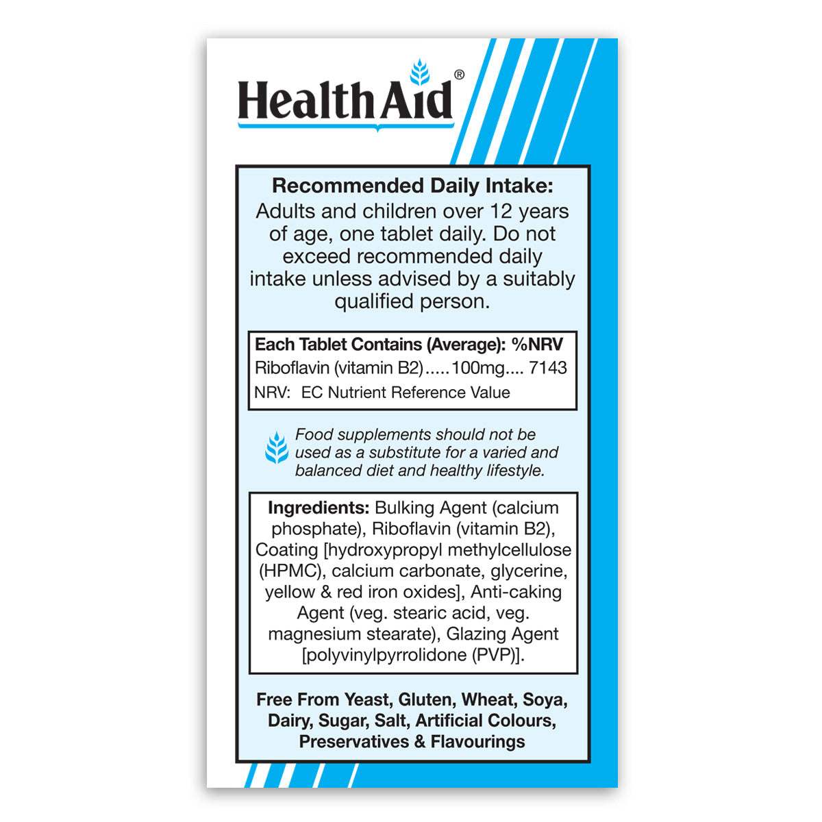 Vitamin B2 (Riboflavin) 100mg Tablets - Prolonged Release