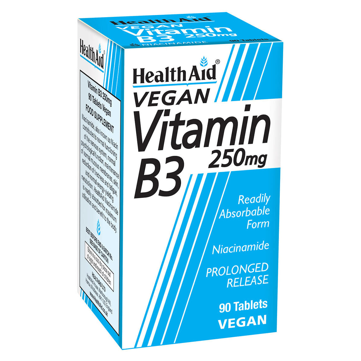 Vitamin B3 (Niacinamide) 250mg Tablets - Prolonged Release - HealthAid