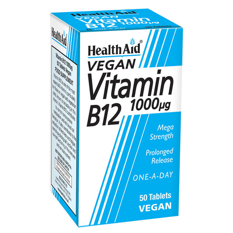 Vitamin B12 (Cyanocobalamin) 1000µg Tablets - HealthAid