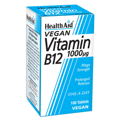 Vitamin B12 (Cyanocobalamin) 1000µg Tablets - HealthAid