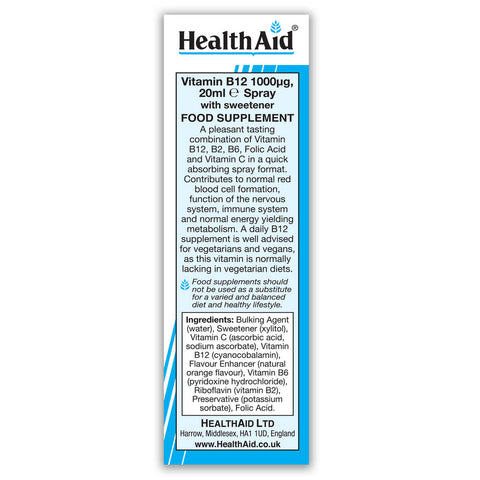 Vitamin B12 (Cyanocobalamin) Spray - HealthAid