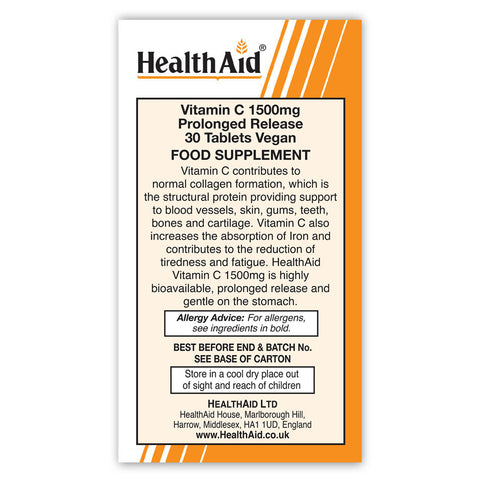 Vitamin C 1500mg Prolonged Release Tablets