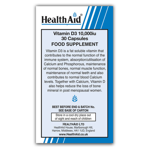 Vitamin D3 10,000iu Vegicaps