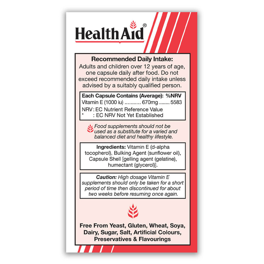 Vitamin E 1000iu Capsules HealthAid®