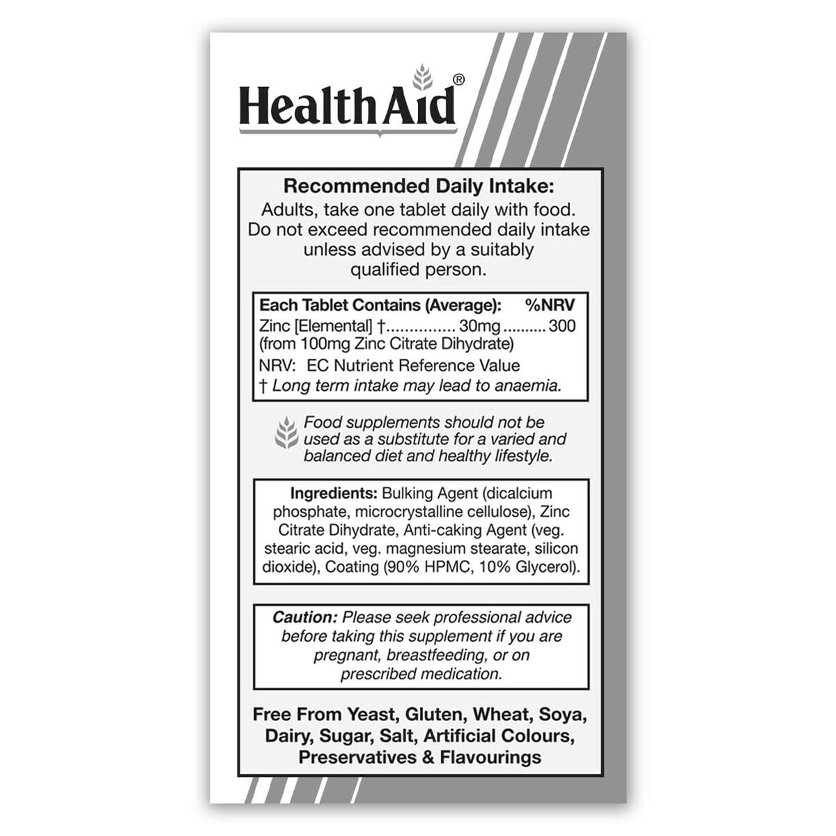 Zinc Citrate 100mg Tablets