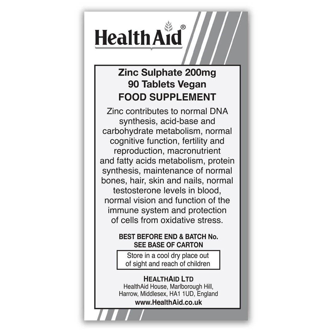 Zinc Sulphate 200mg Tablets HealthAid®