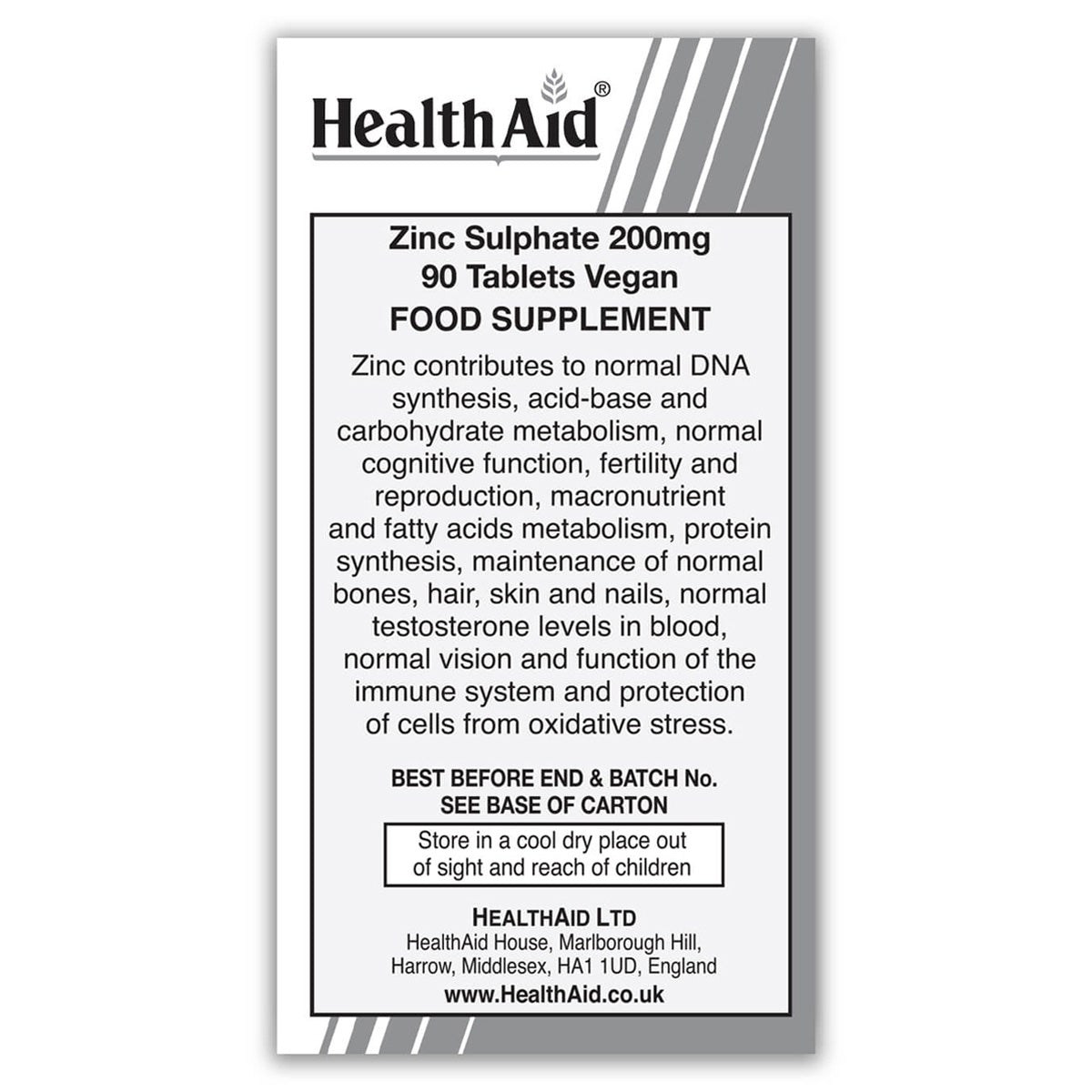 Zinc Sulphate 200mg Tablets