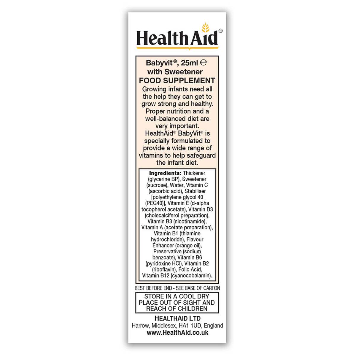 Baby Vit®  - Orange Flavour Drops - HealthAid