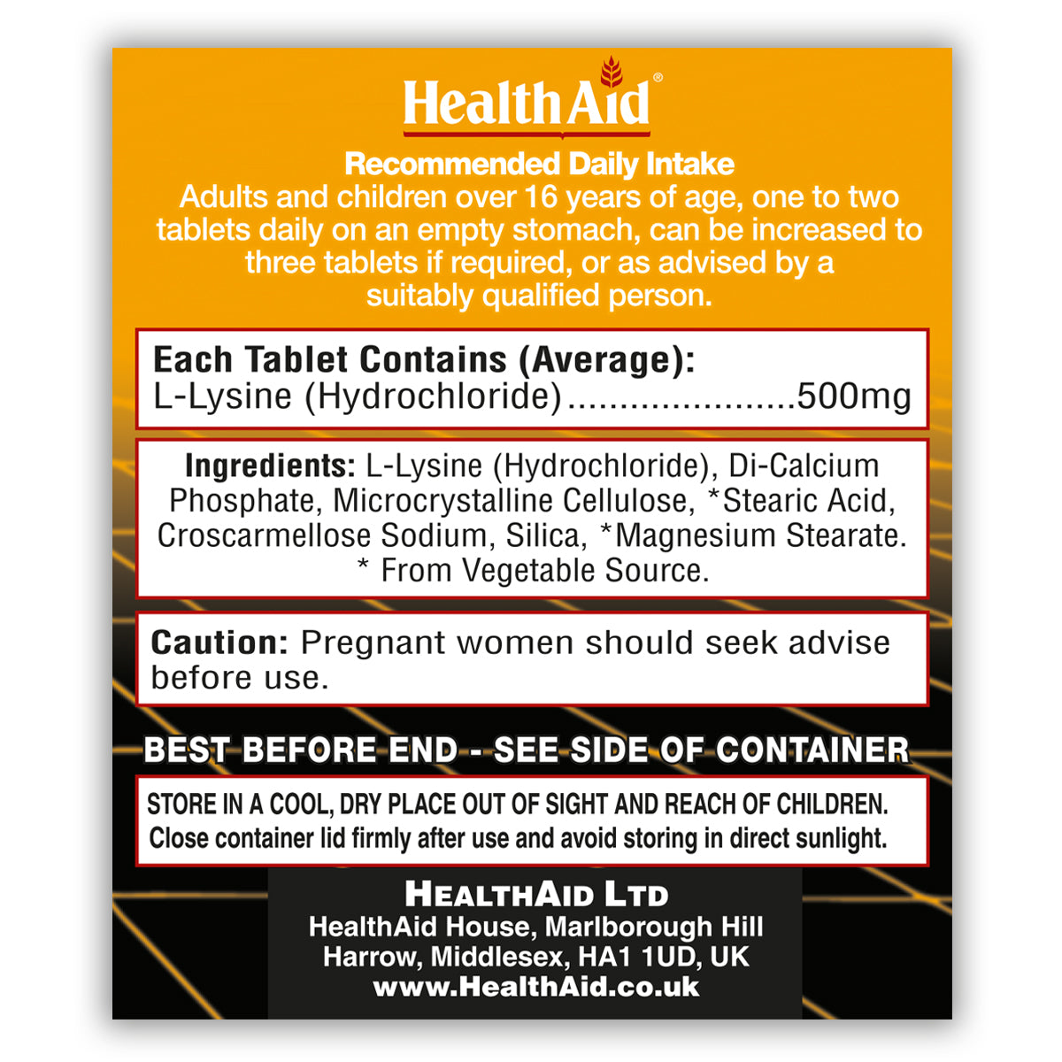 L-Lysine HCI 500mg Tablets