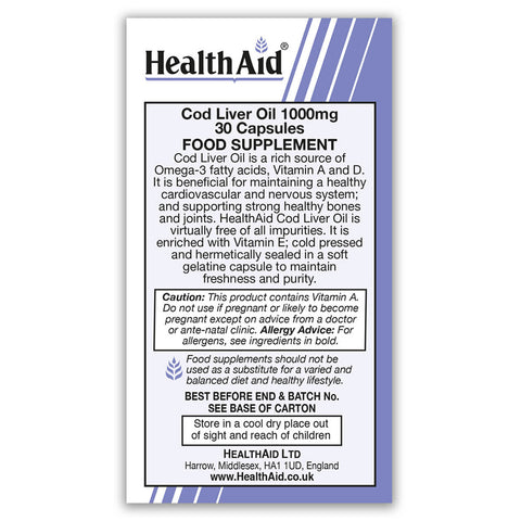 Cod Liver Oil 1000mg Capsules