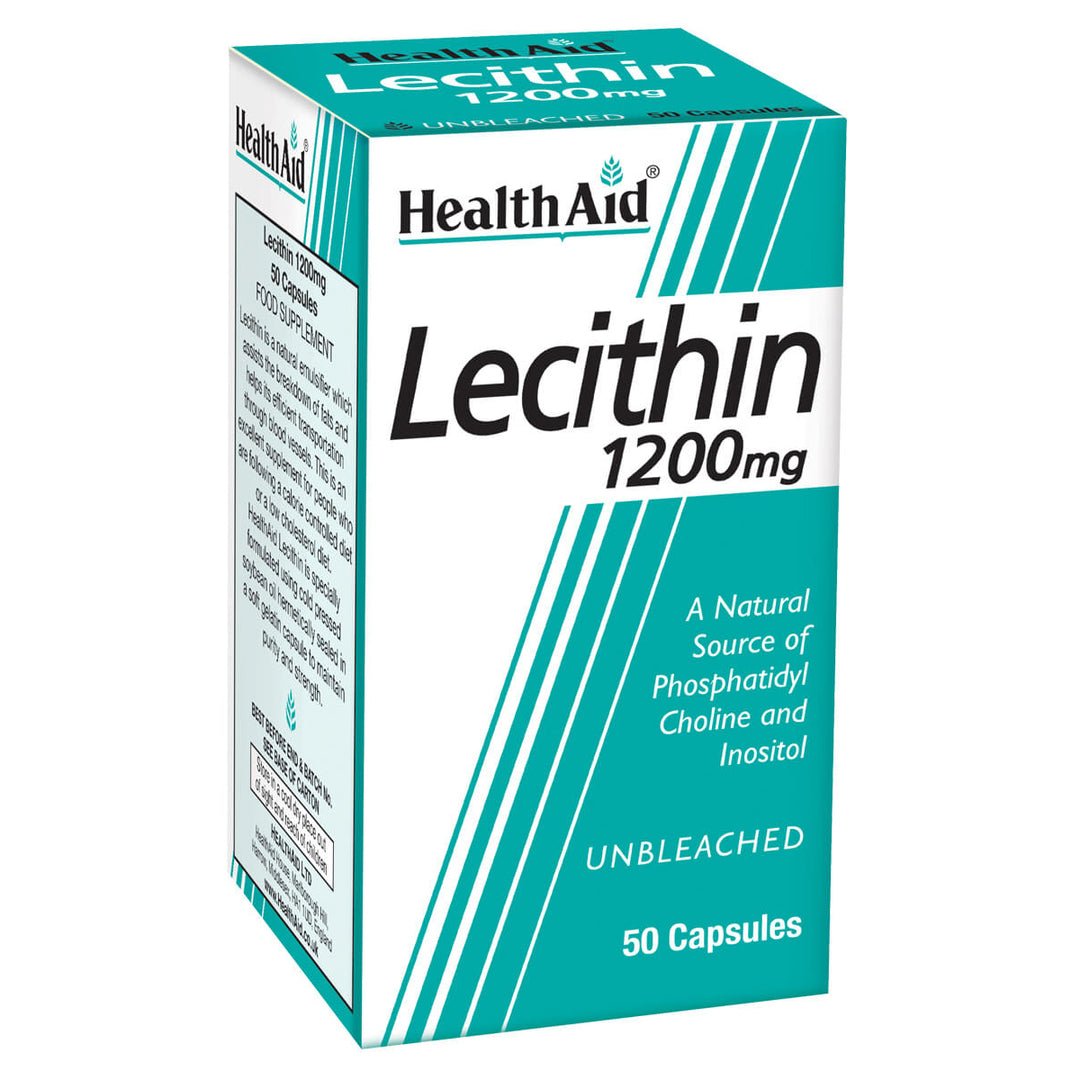 Letechin Lecithin 1200mg (unbleached) Capsules – HealthAid®