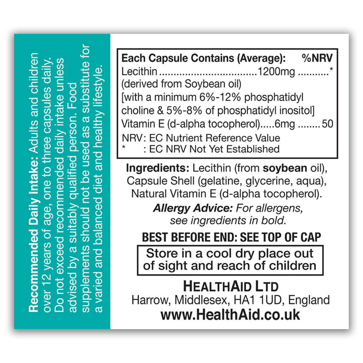 Lecithin 1200mg (unbleached) Capsules