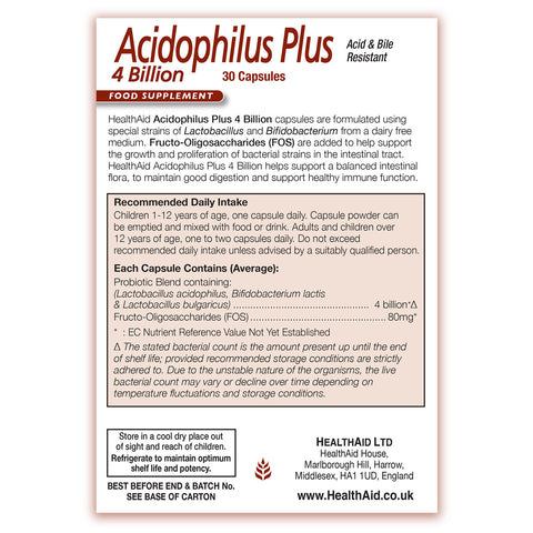 Acidophilus Plus 4 Billion Vegicaps