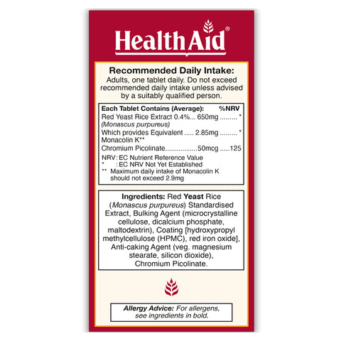 Red Yeast Rice Tablets - HealthAid