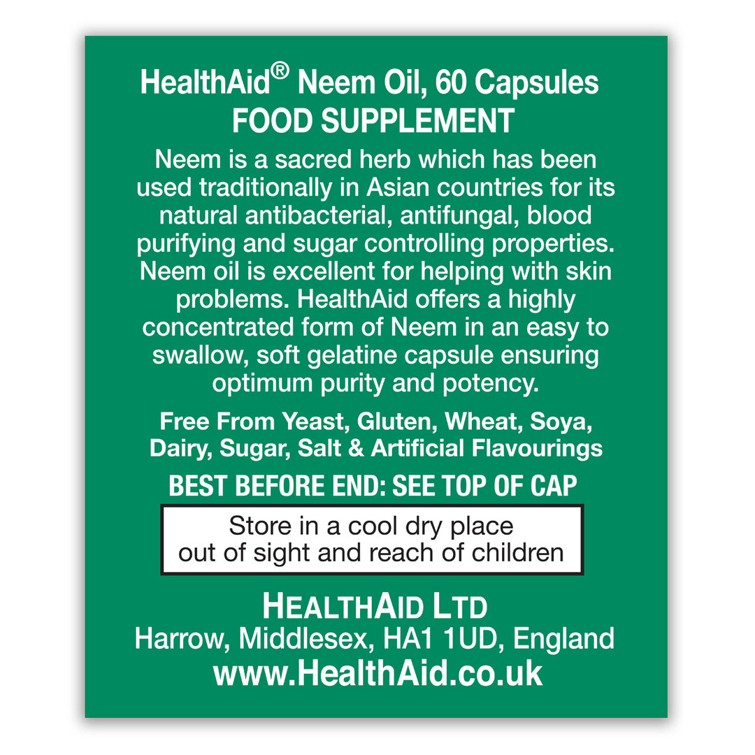 Neem Oil Capsules HealthAid®