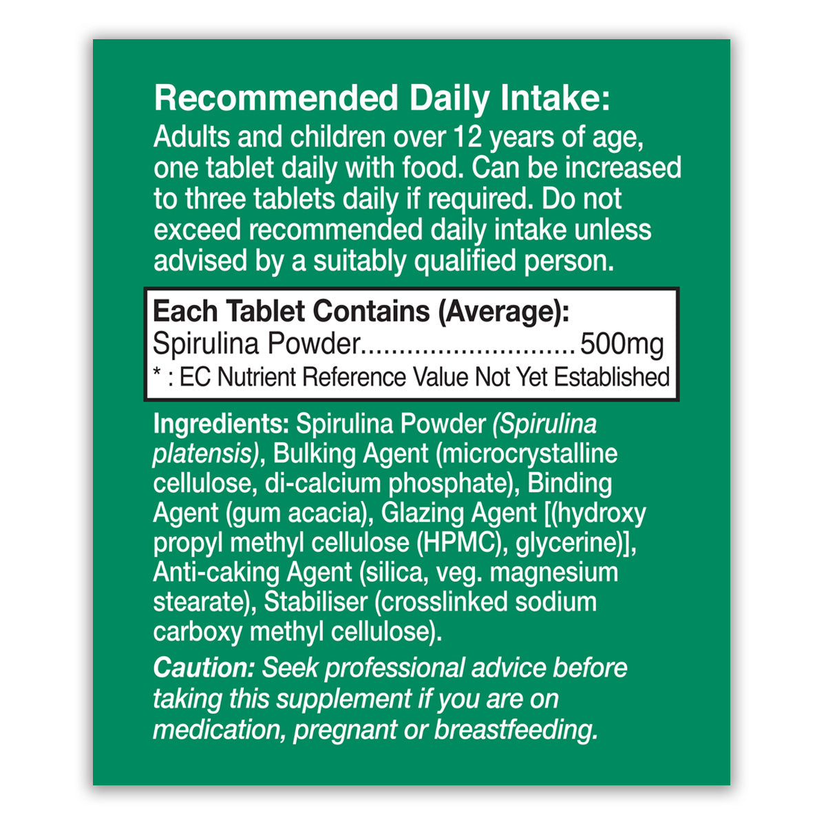 Spirulina 500mg Tablets