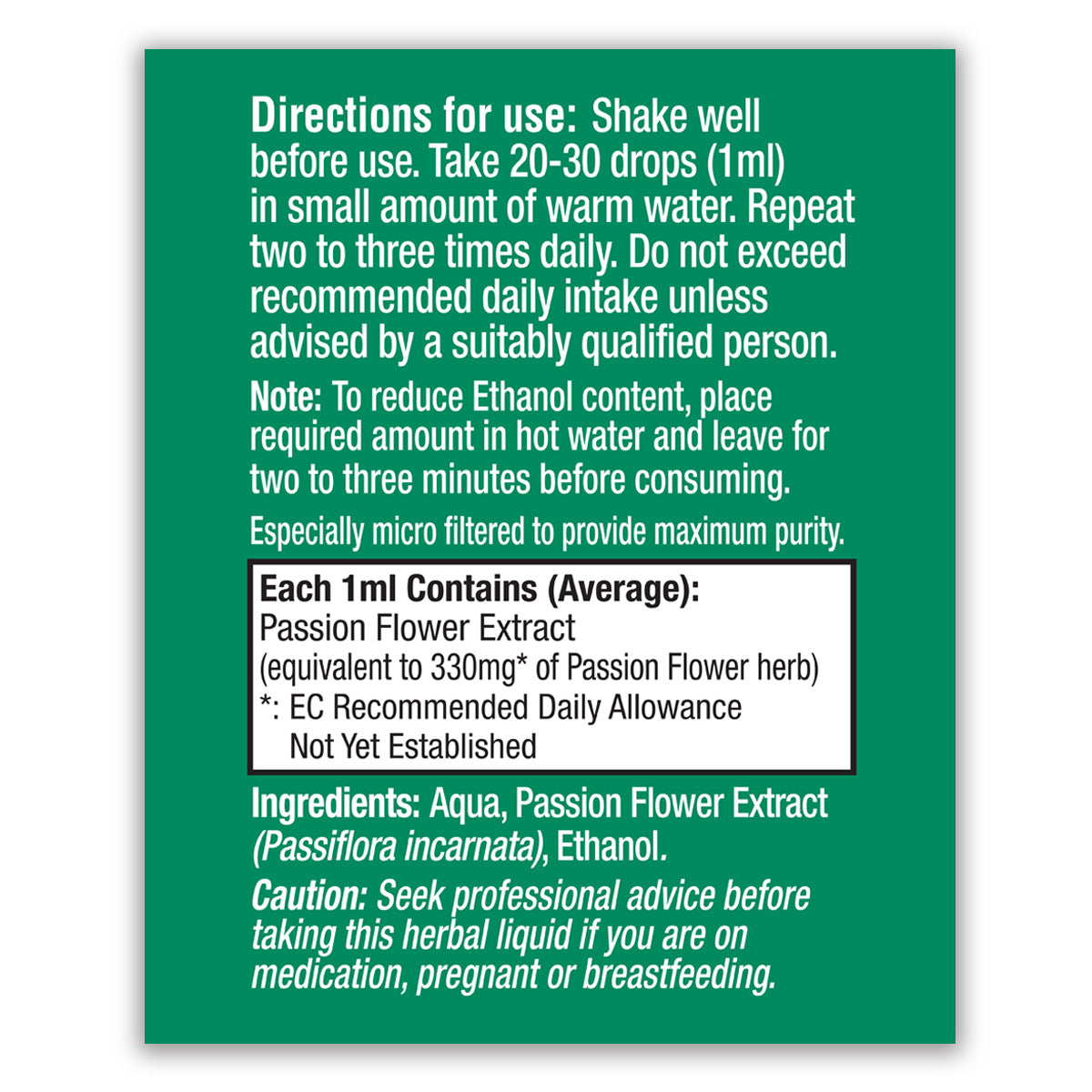 Passion Flower (Passiflora incarnata)  Liquid